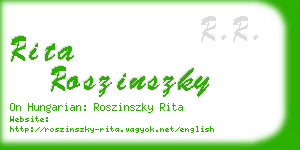 rita roszinszky business card